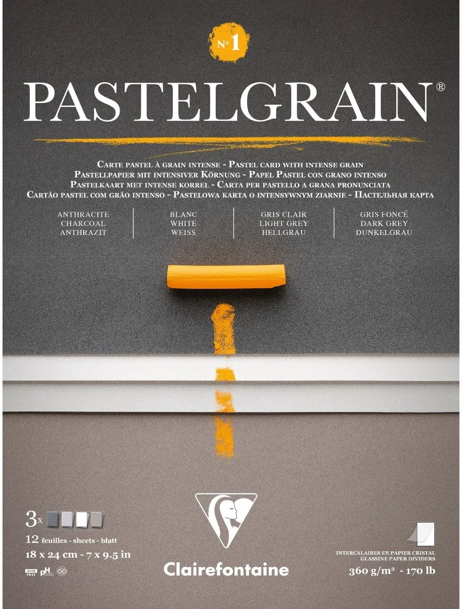 Clairefontaine Pastelmat - No.1 - Pastelgrain - 18 x 24 cm - 4 kleuren