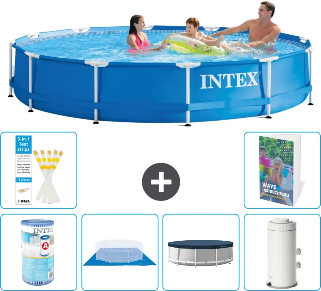 Intex 28210NP-Blauw Rond Frame Zwembad 366x76cm