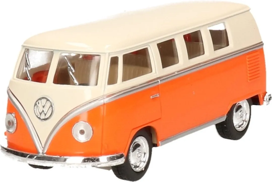 Goki Volkswagen T1 Modelauto - Oranje/Wit - 13cm