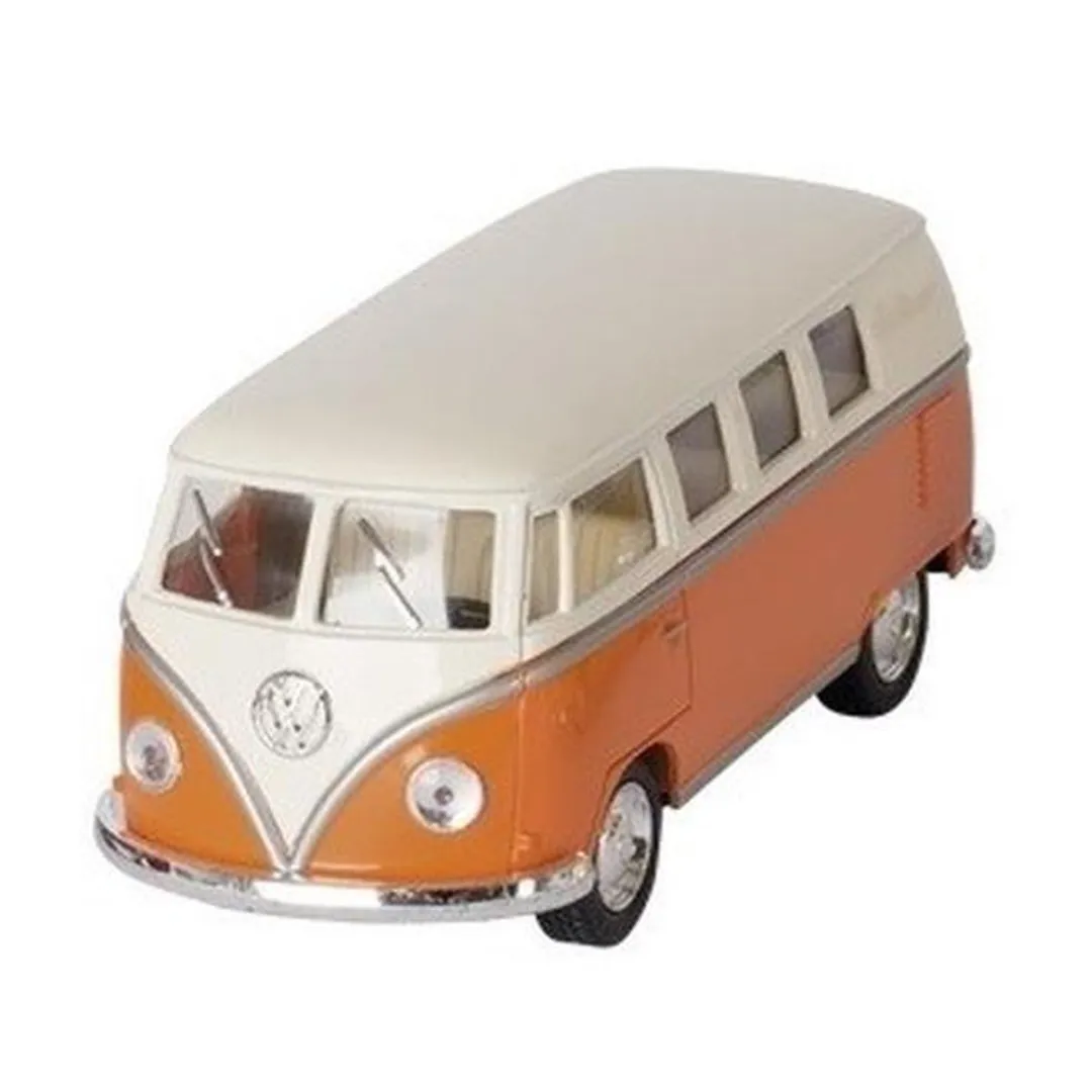 Goki Volkswagen T1 Modelauto - Oranje/Wit - 13cm