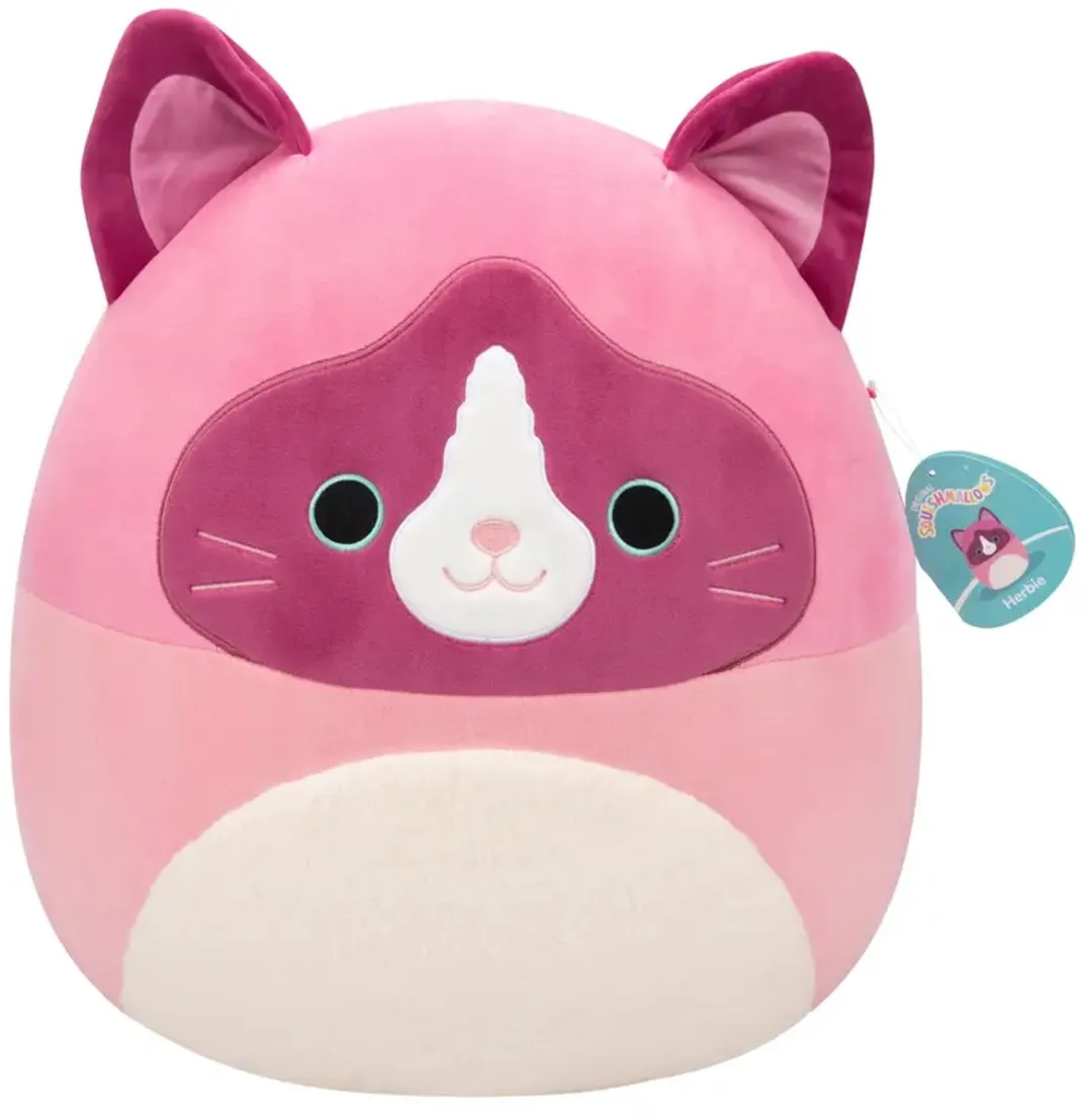 Squishmallows Medium Herbie Plush 30cm - Roze met Witte Buik - afbeelding 6 van 6