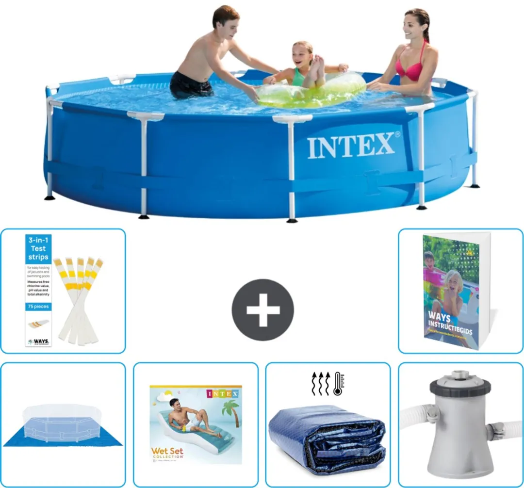 Intex 28200NP-Blauw Rond Frame Zwembad 305x76cm