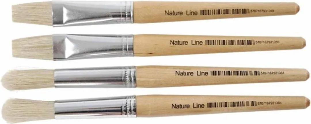 Creativ Company Nature Line Kinderkwasten Rond Plat - 4 Stuks