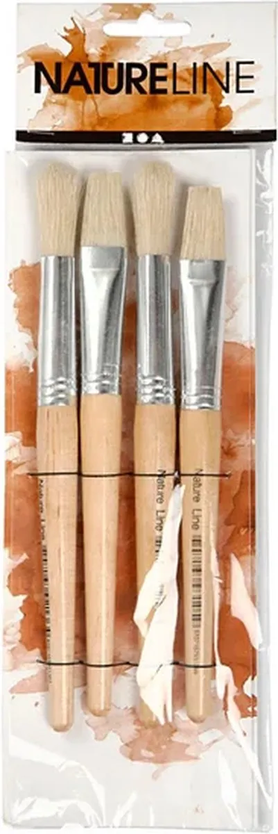 Creativ Company Nature Line Kinderkwasten Rond Plat - 4 Stuks