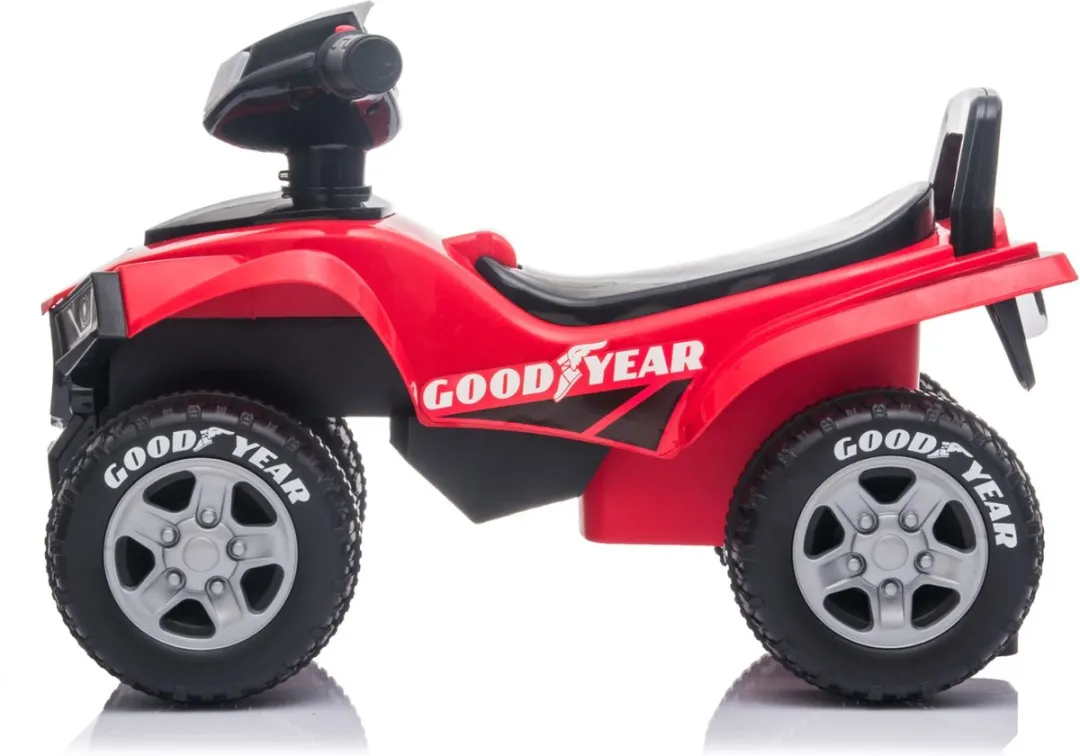 Eco Toys Goodyear Quad Loopauto - Rood - Met LED, muziek & opbergruimte