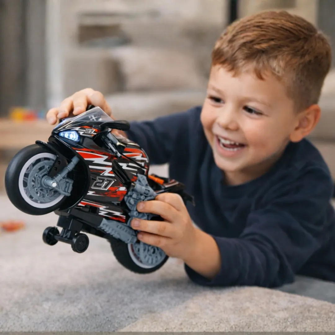 Eddy Toys Wheelie Motor Speelgoed - Rood of Groen