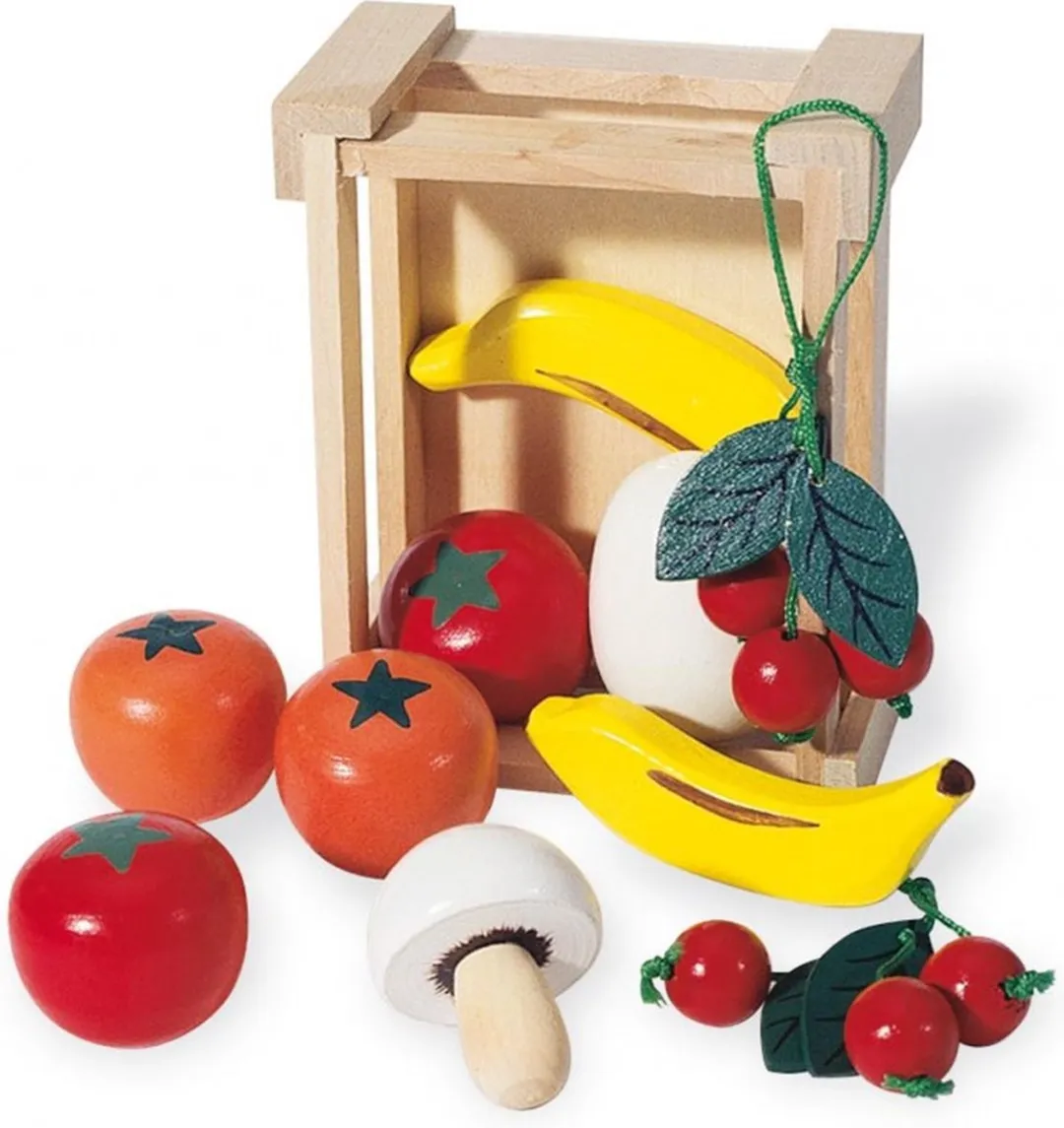 Pinolino Houten Speelgoed Fruit & Groenten Kist