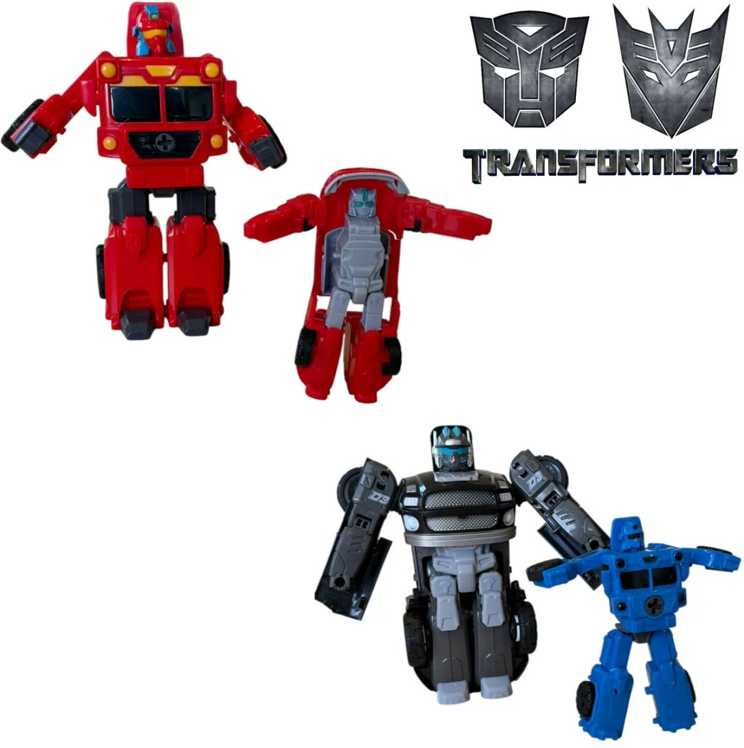 Toys Amsterdam Transformers Robot Auto Speelgoed - 4 Transformeerbare Voertuigen Multikleur