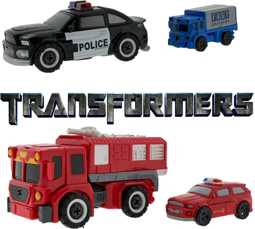 Toys Amsterdam Transformers Robot Auto Speelgoed - 4 Transformeerbare Voertuigen Multikleur