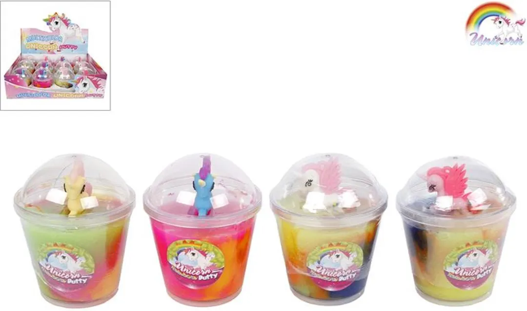 Toys Amsterdam Putty Unicorn Junior 10cm Wit - 2-delig