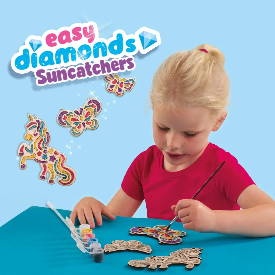 SES Creative Easy Diamonds Suncatchers - 3 Vormen 6 Kleuren