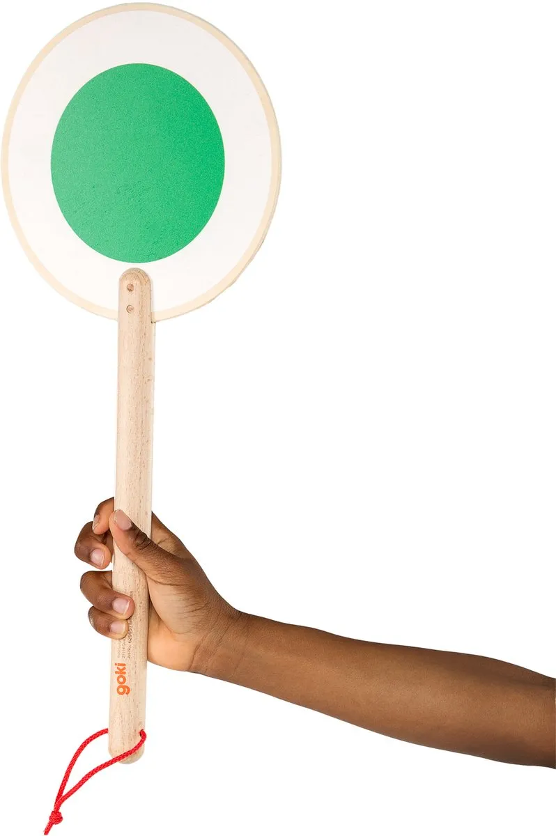 Goki Trein Signaalbord L38,5cm Hout - Groen/Blank