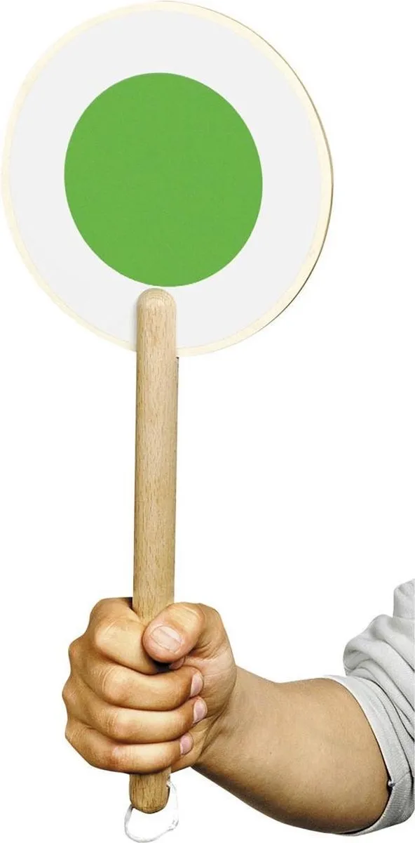 Goki Trein Signaalbord L38,5cm Hout - Groen/Blank