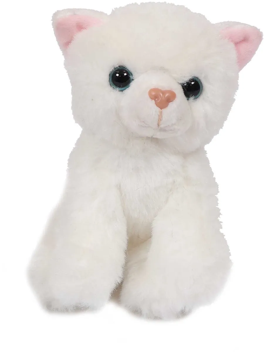 PIA Pluche Kat Knuffels - 2 Stuks 14cm - Zwart/Wit