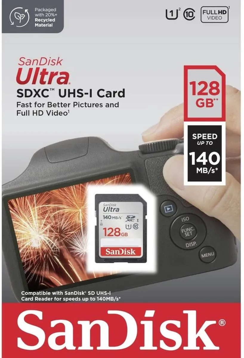 SanDisk Ultra SDXC Geheugenkaart 128GB - SDSDUNB-128G-GN6IN