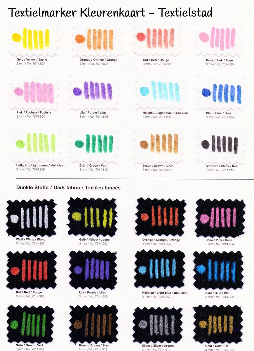 Rico Design 7014.904 Textielmarker Roze (donkere stoffen)