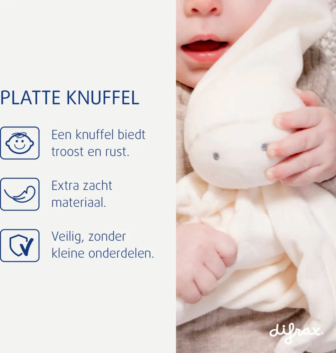 Difrax Knuffeldoekje - Cremewit - Pluche knuffels - Vanaf geboorte