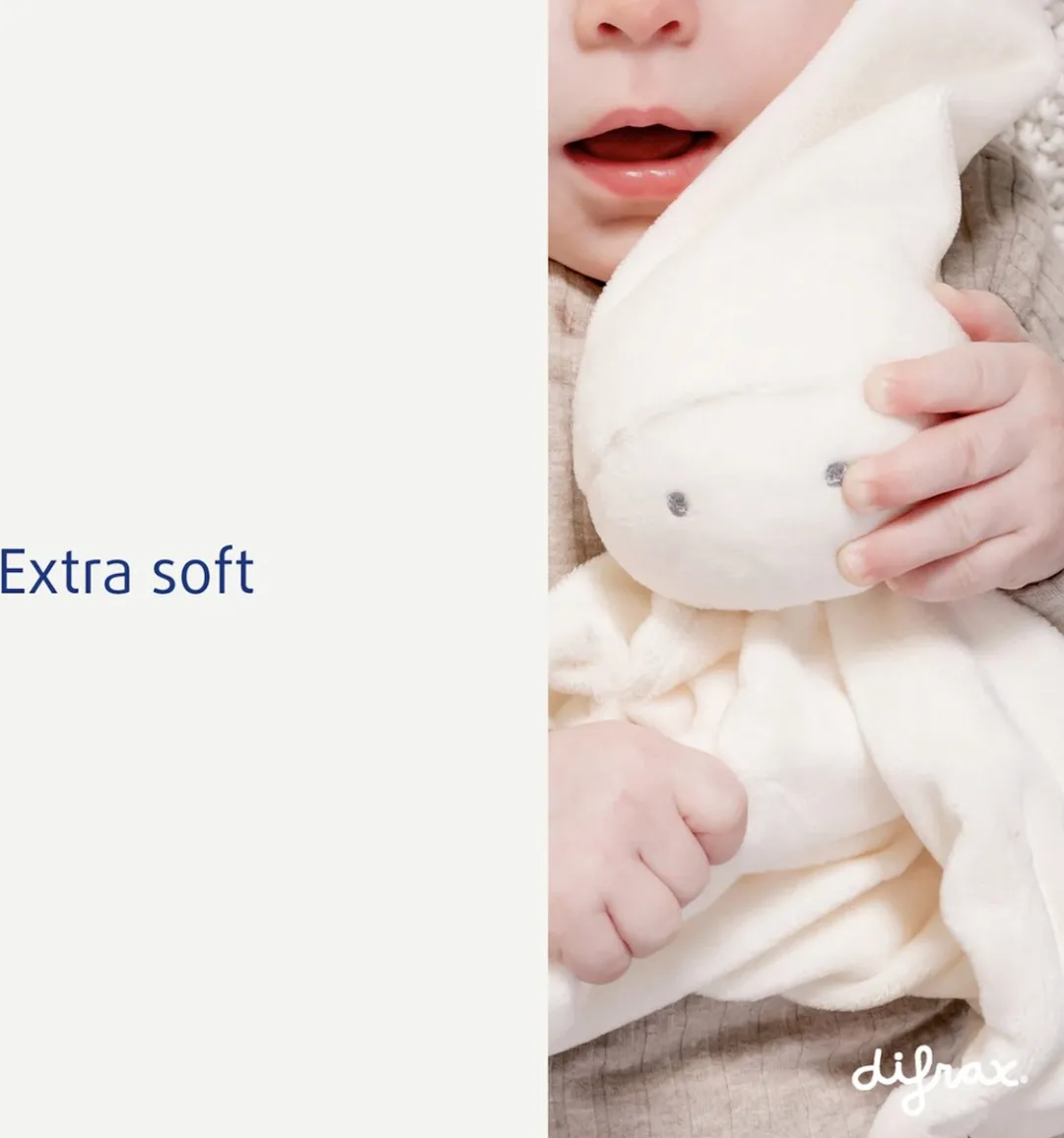 Difrax Knuffeldoekje - Cremewit - Pluche knuffels - Vanaf geboorte