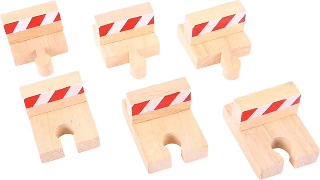 BIGJIGS Buffers 12-delig - Modelspoorbaan - Multicolor