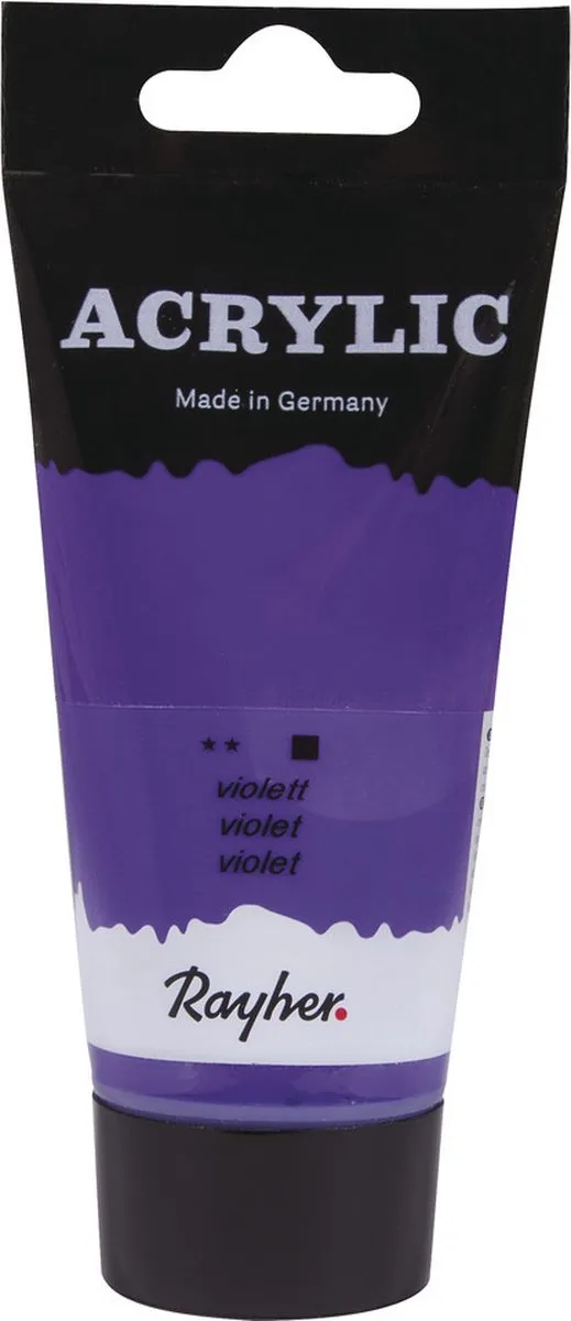 Rayher hobby Acrylverf op waterbasis - paars - 75 ml - Schilderen/knutselen - Voor kinderen en volwassenen