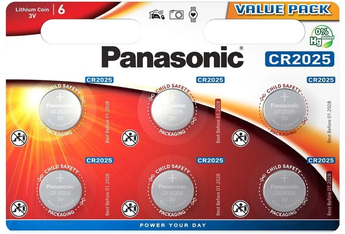 Panasonic Tecxus CR2025 Knoopcelbatterij