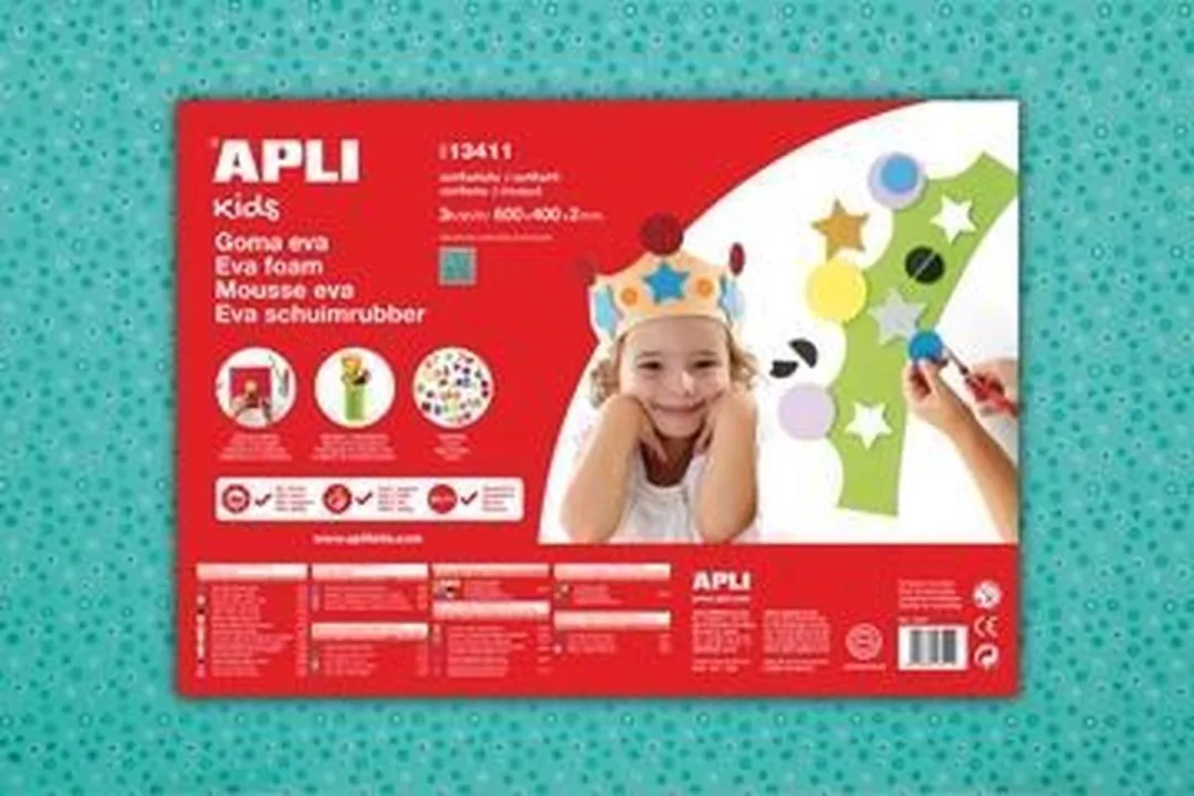Apli Kids EVA Foam vellen 60 x 40 cm groen met bloemetjes - 3 vel