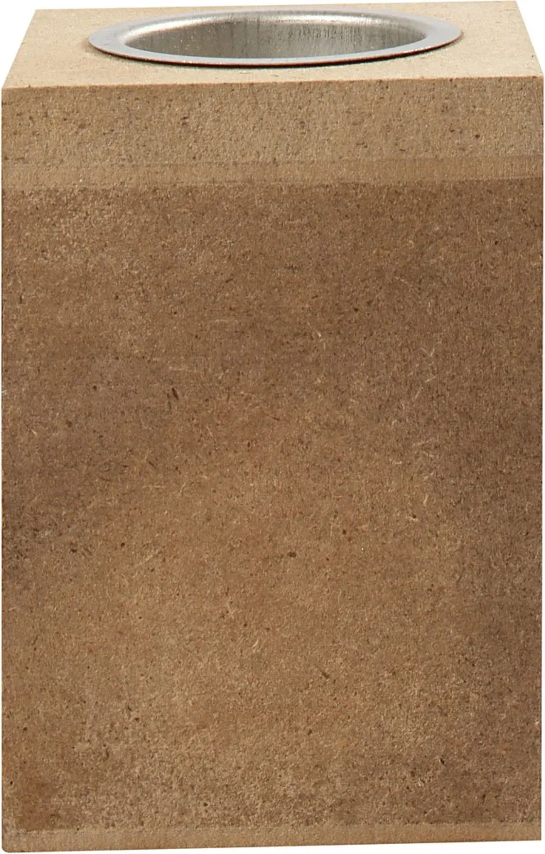 Creativ Company MDF Waxinelichthouder 7x7cm - Bruin