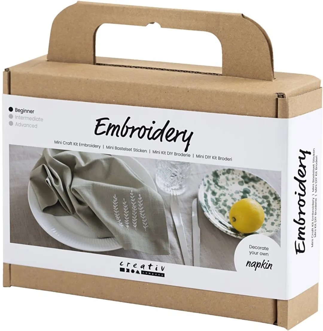 Creativ Company Mini Hobbyset Borduren Servet - Multikleurig