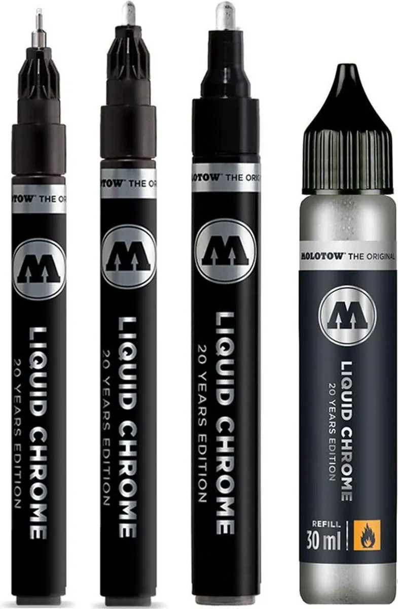 Molotow Liquid Chrome 3+1 Navulset