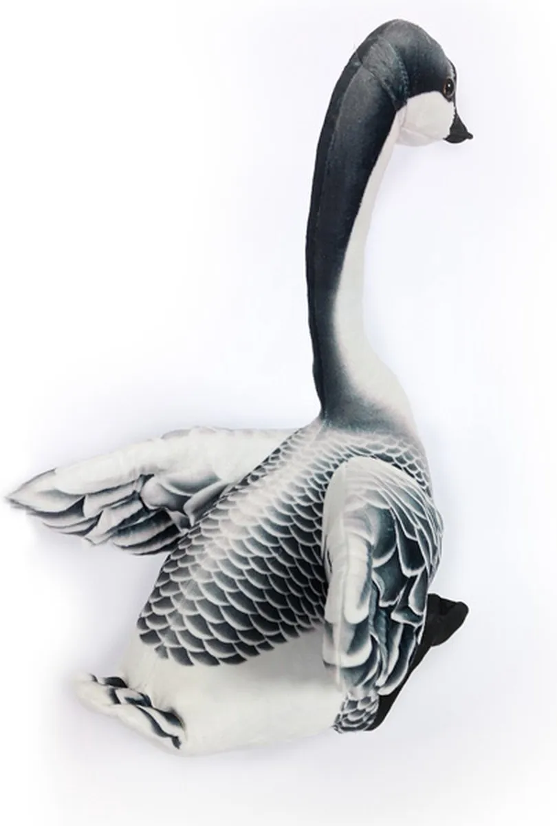 PIA Soft Toys Pluche Gans Staand 40cm - Wit/Grijs/Zwart