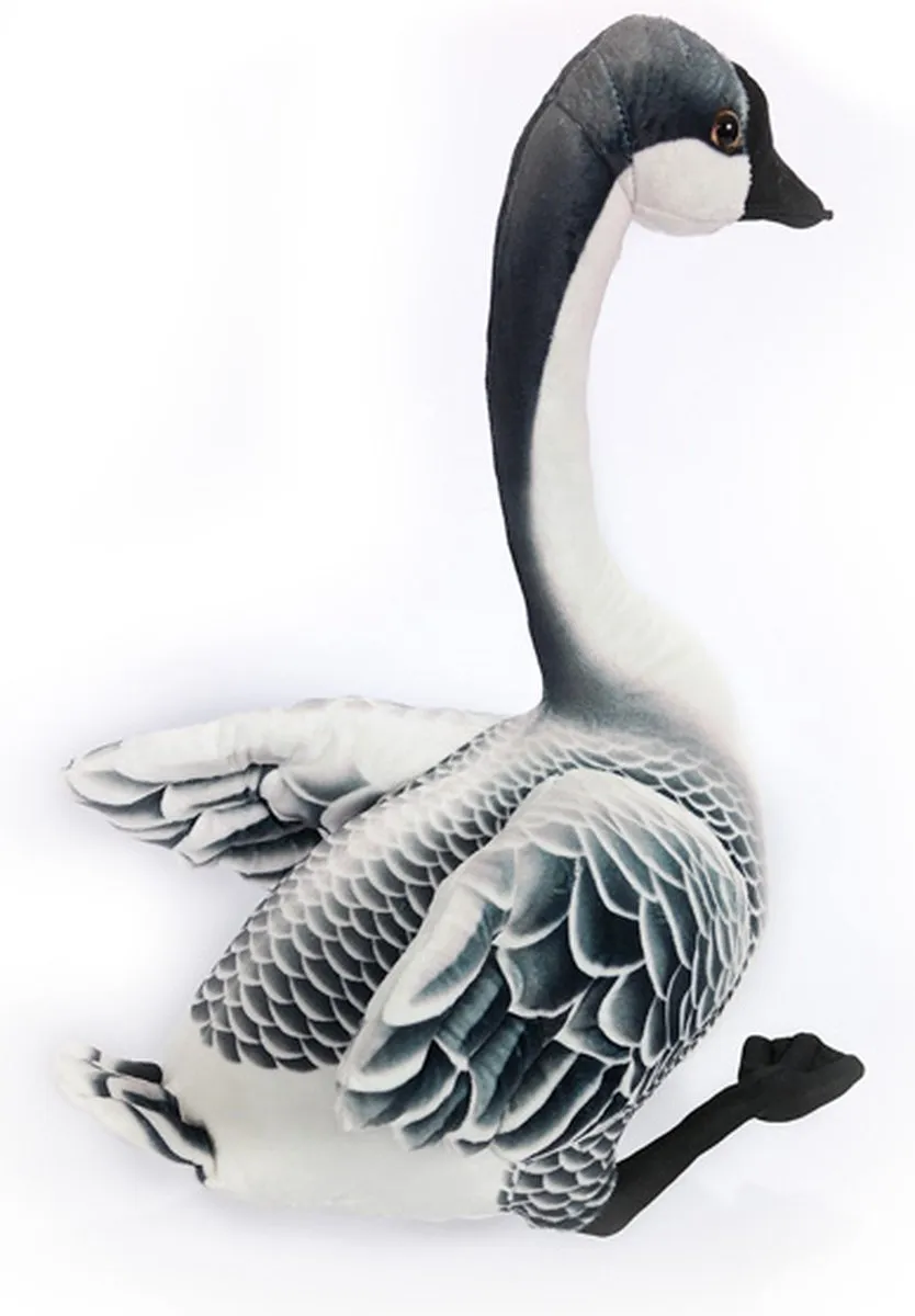 PIA Soft Toys Pluche Gans Staand 40cm - Wit/Grijs/Zwart