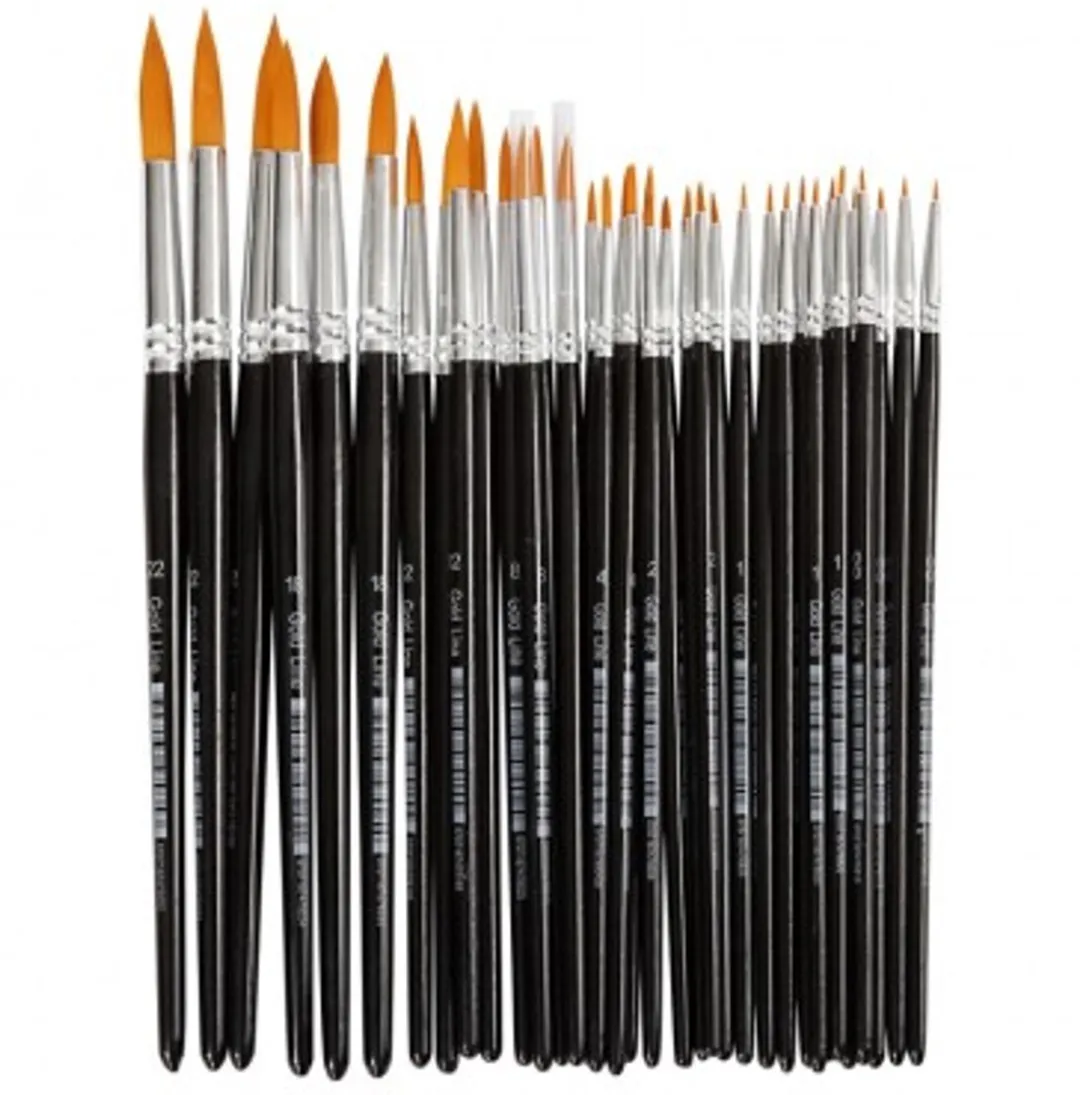 Creativ Company Gold Line Acrylpenselen Rond - 36 Stuks