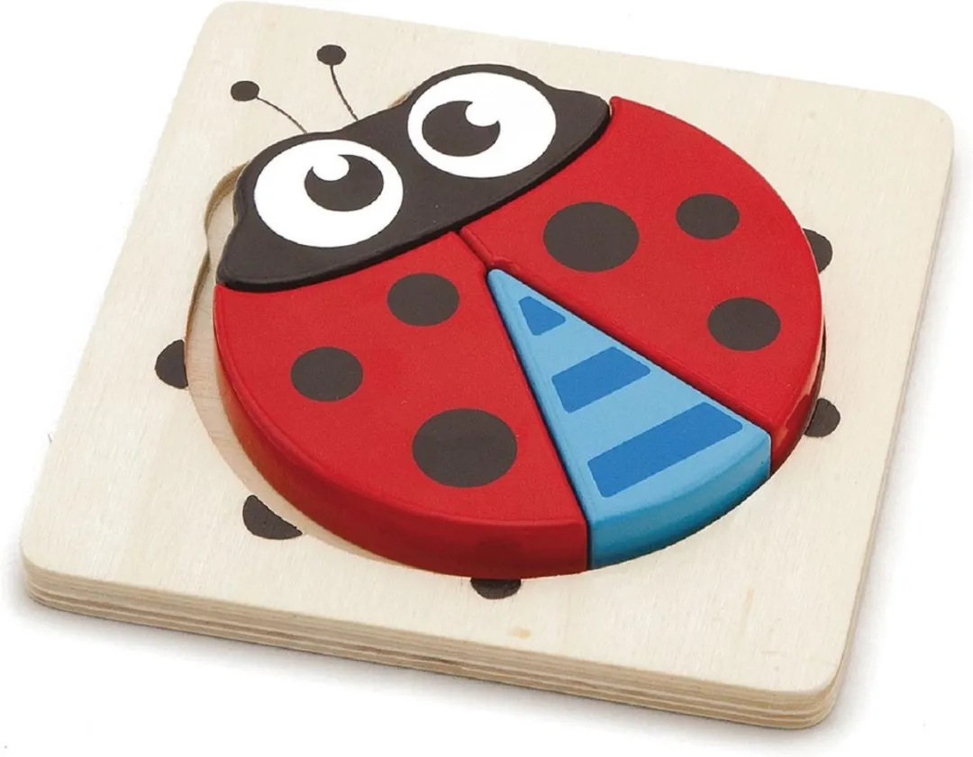 Viga Toys Vormenpuzzel Lieveheersbeestje 4-delig