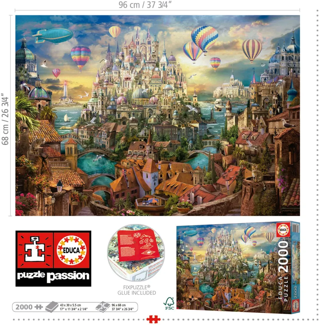 Educa Stad Van Dromen Puzzel 2000 Stuks - Multicolor