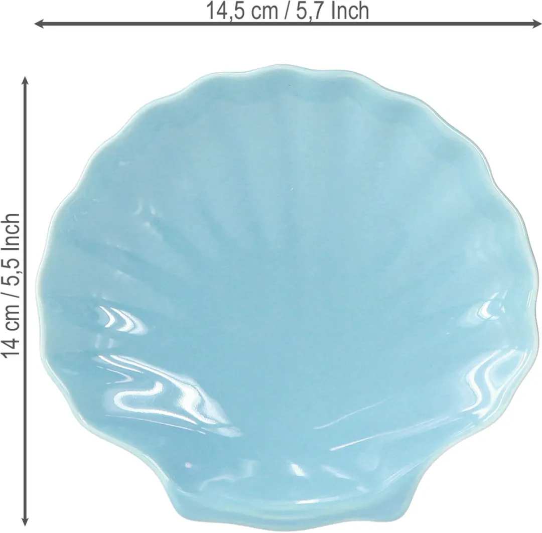 Kaemingk Schelpbord Maritiem Keramiek - 14cm - 3 Stuks