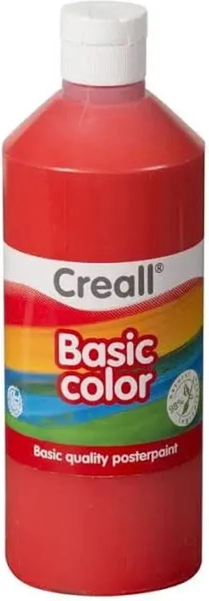 Creall Basic Plakkaatverf Lichtrood 500ml - 6 Stuks