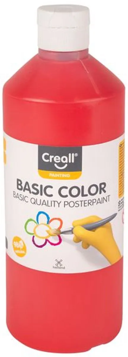 Creall Basic Plakkaatverf Lichtrood 500ml - 6 Stuks