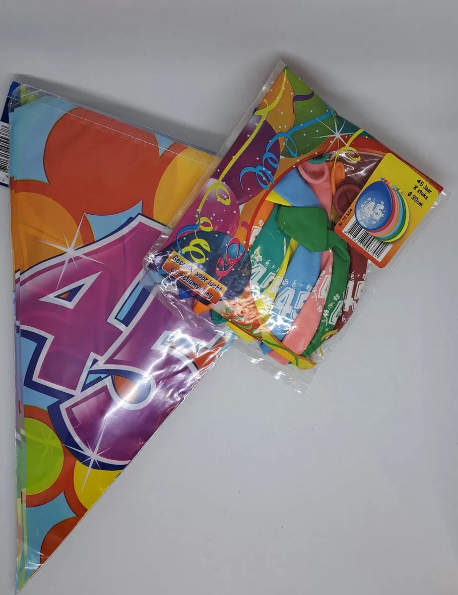 3M Verjaardagspakket Vlaggenlijn & Ballonnen 45 Stuks