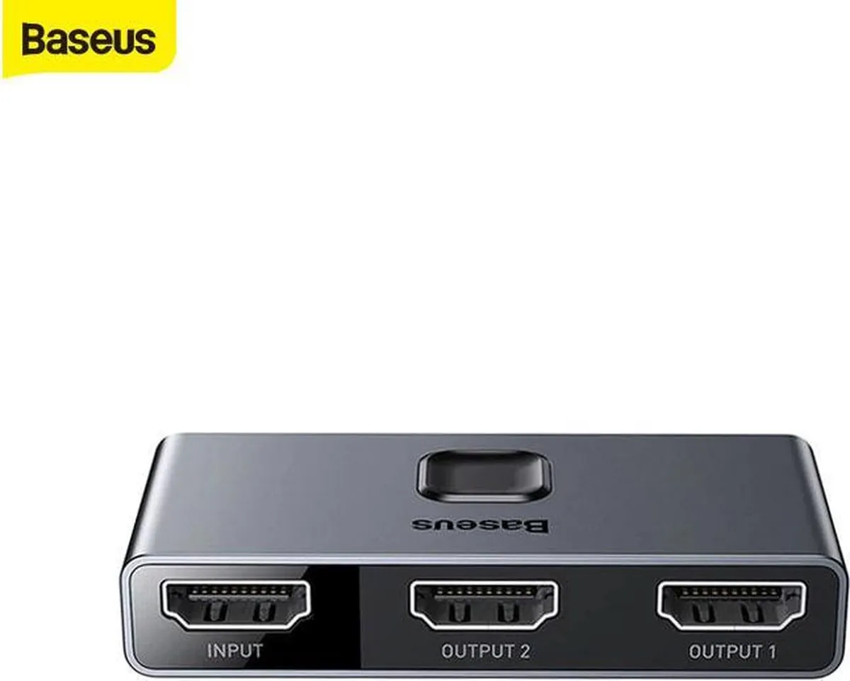 Baseus Matrix HDMI Switcher 6953156219700 - HDMI Splitter 1x2 - Grijs