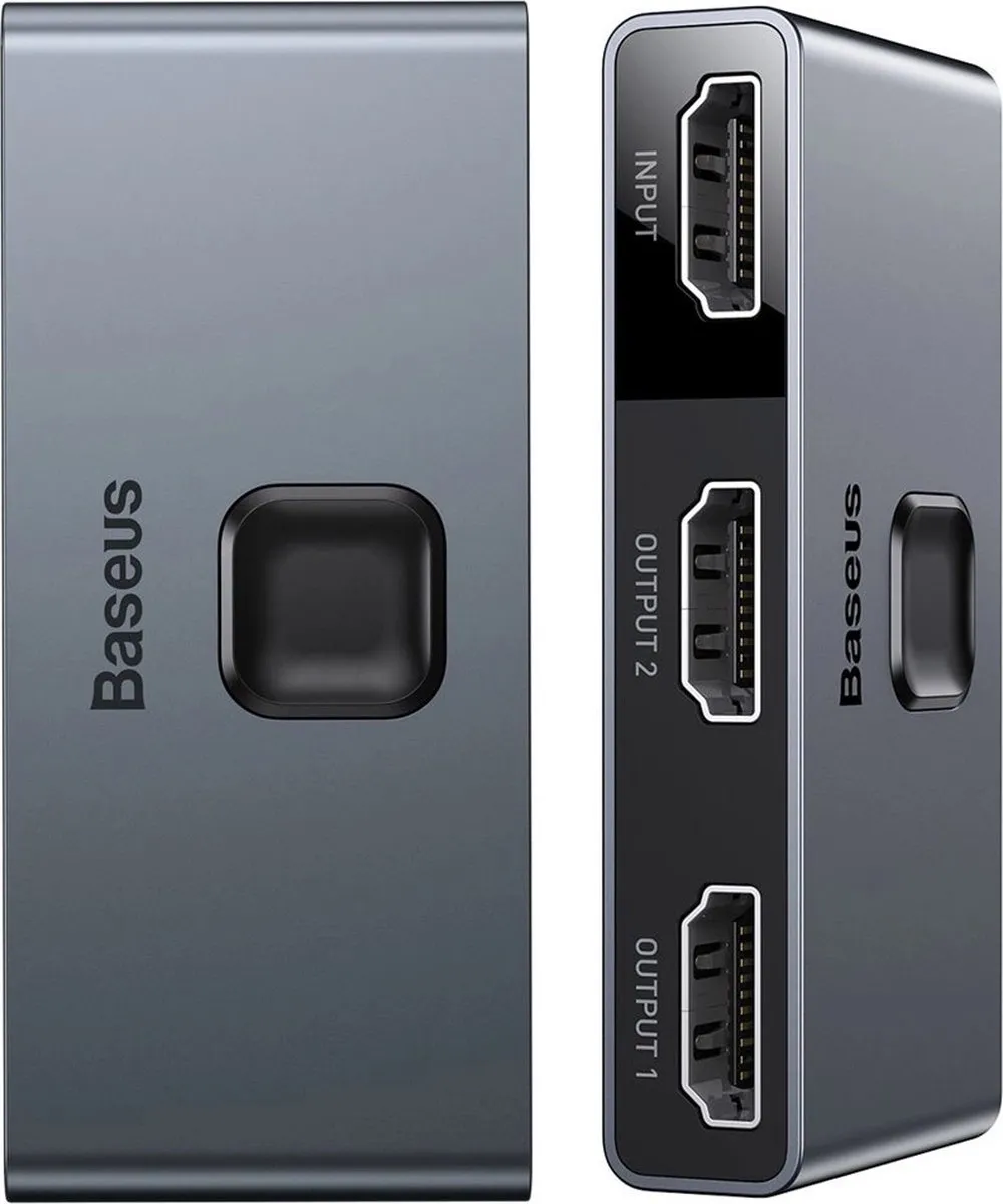 Baseus Matrix HDMI Switcher 6953156219700 - HDMI Splitter 1x2 - Grijs