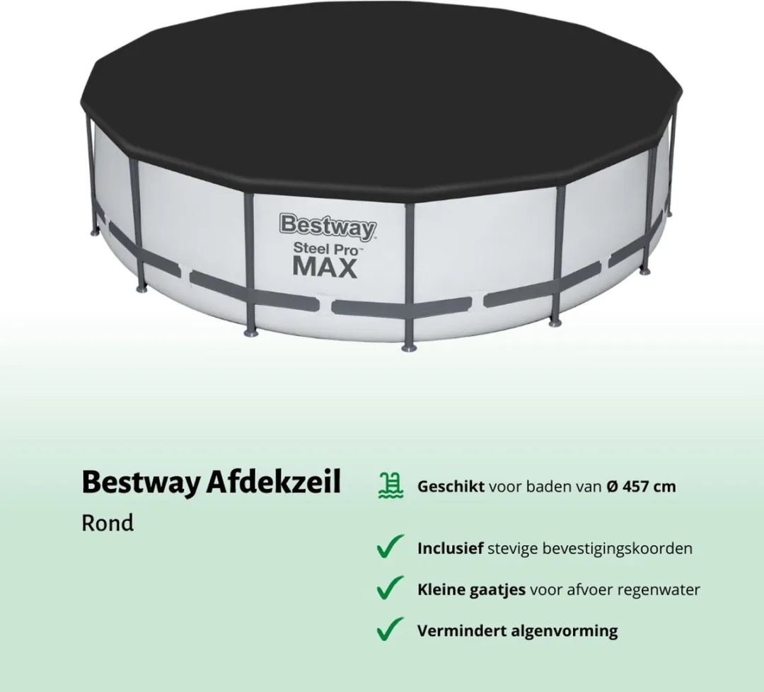Bestway Fast Set Rond Zwembad 457cm - 9677L - Grijs