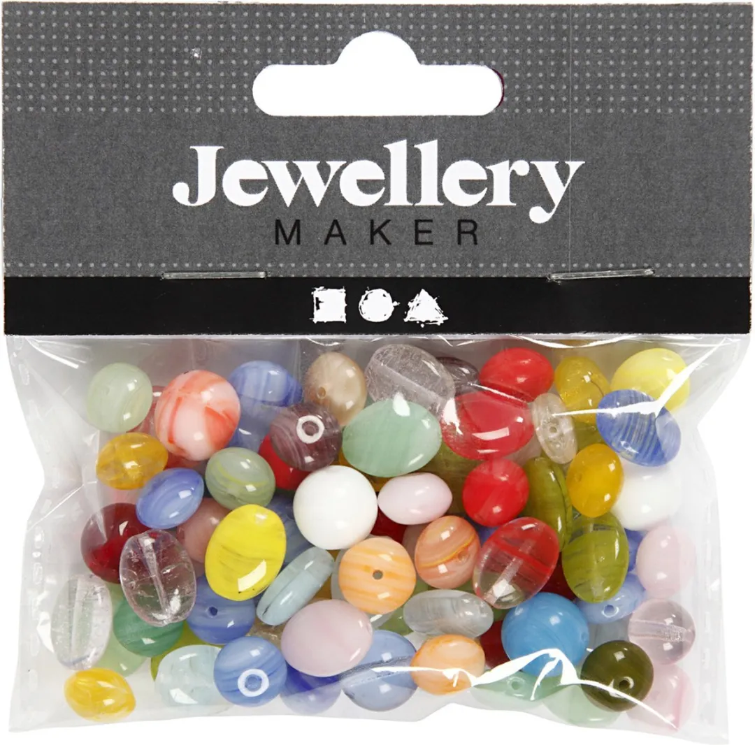 Creativ Company Glazen kralen 6-13mm - Multicolor - 60 gr