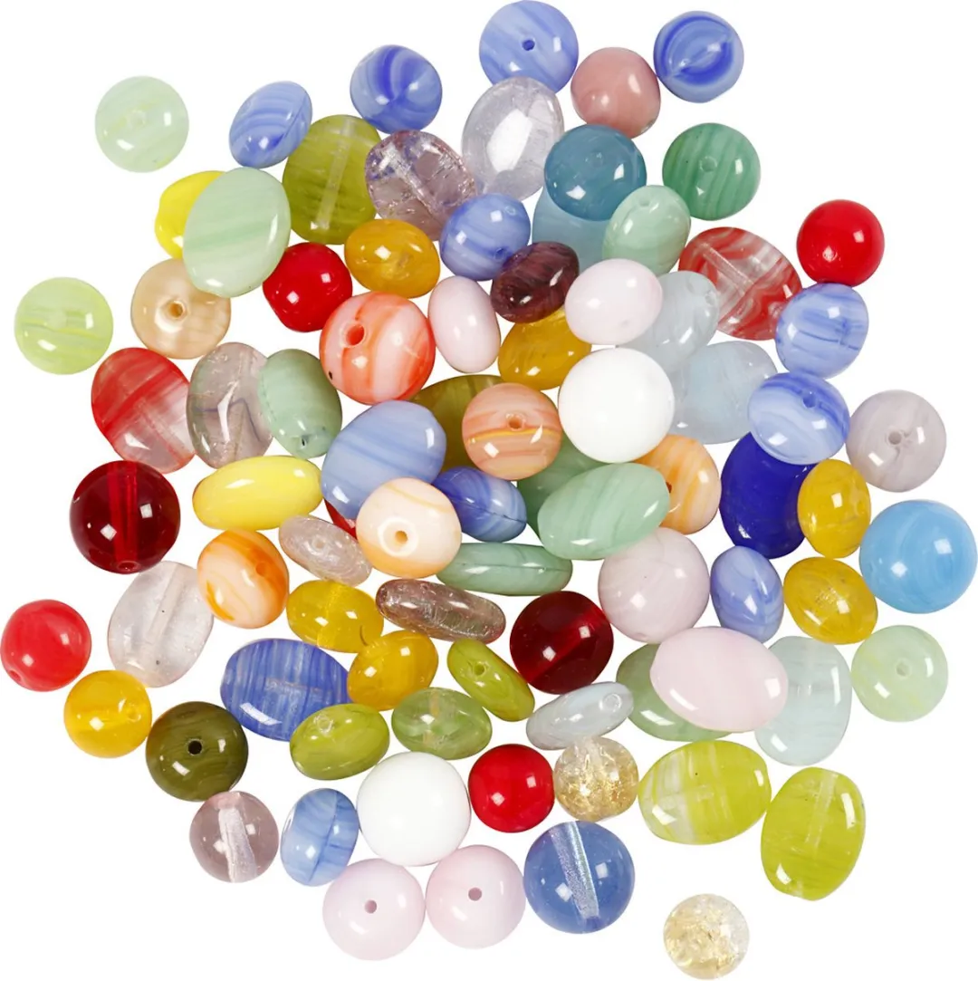 Creativ Company Glazen kralen 6-13mm - Multicolor - 60 gr