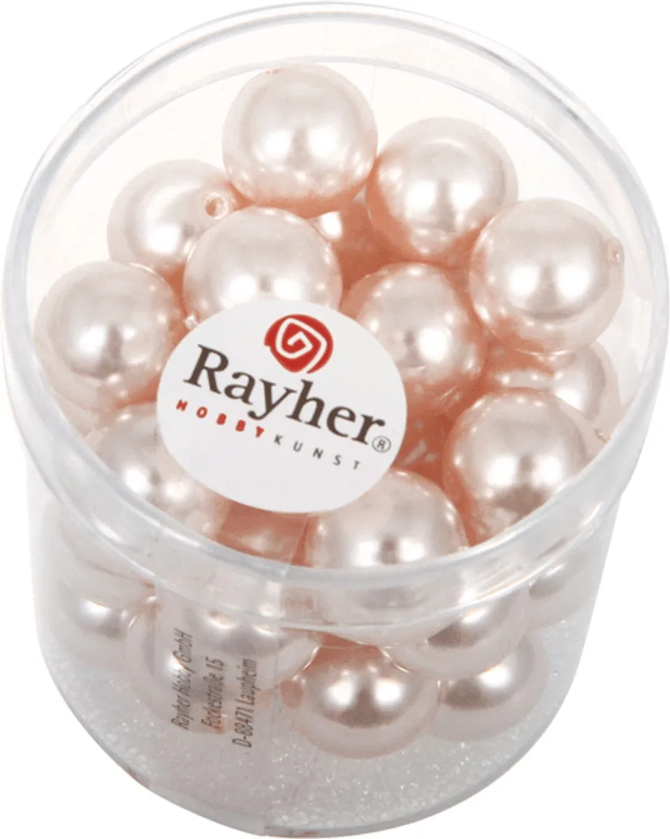 Rayher Glaskralen Parelmoer Roze 10mm