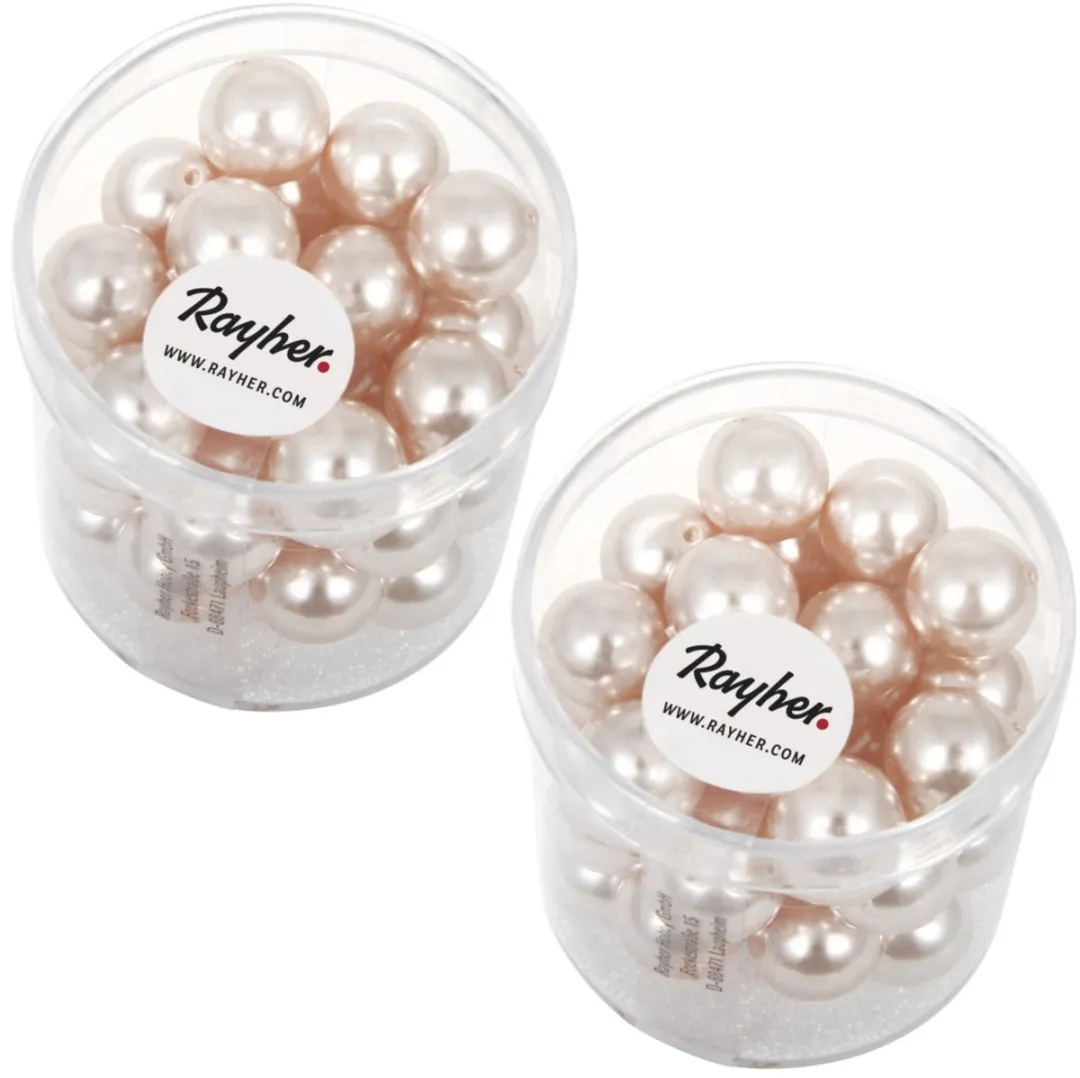Rayher Glaskralen Parelmoer Roze 10mm - 70 Stuks