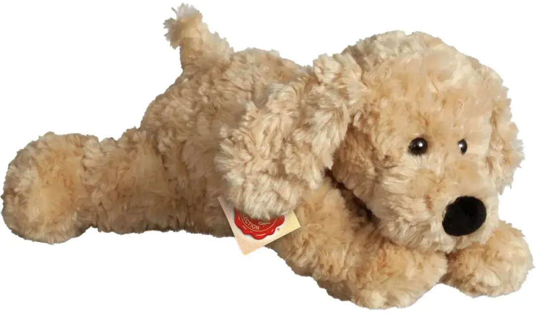 Hermann Teddy Knuffel Hond - Beige knuffelhond van 28 cm - Hoge kwaliteit