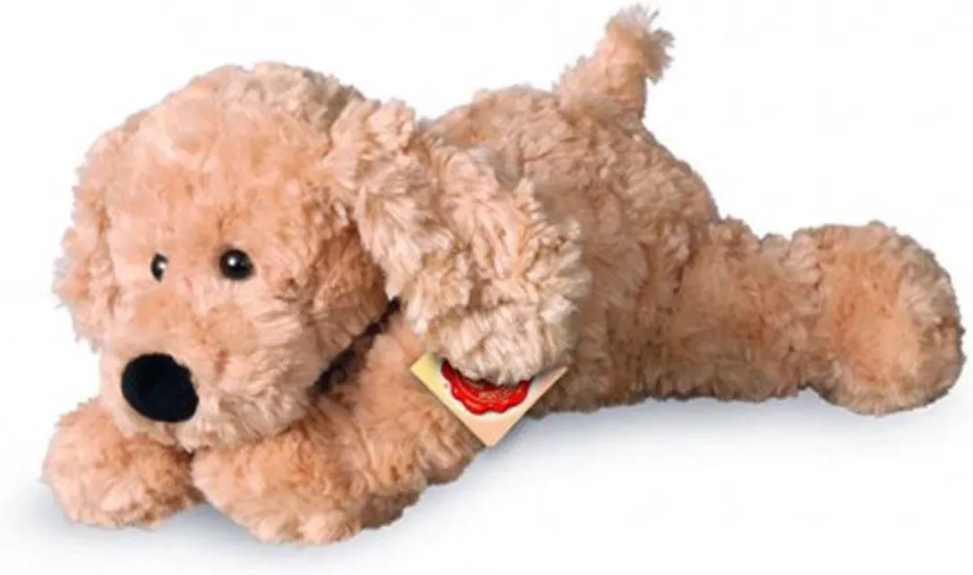 Hermann Teddy Knuffel Hond - Beige knuffelhond van 28 cm - Hoge kwaliteit