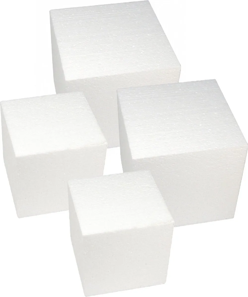 Rayher Piepschuim Kubussen Set 4 Stuks
