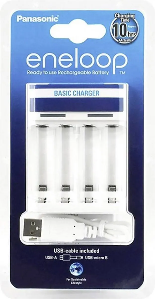 Panasonic BQ-CC61USB USB-Oplader - 4x AA/AAA - Wit