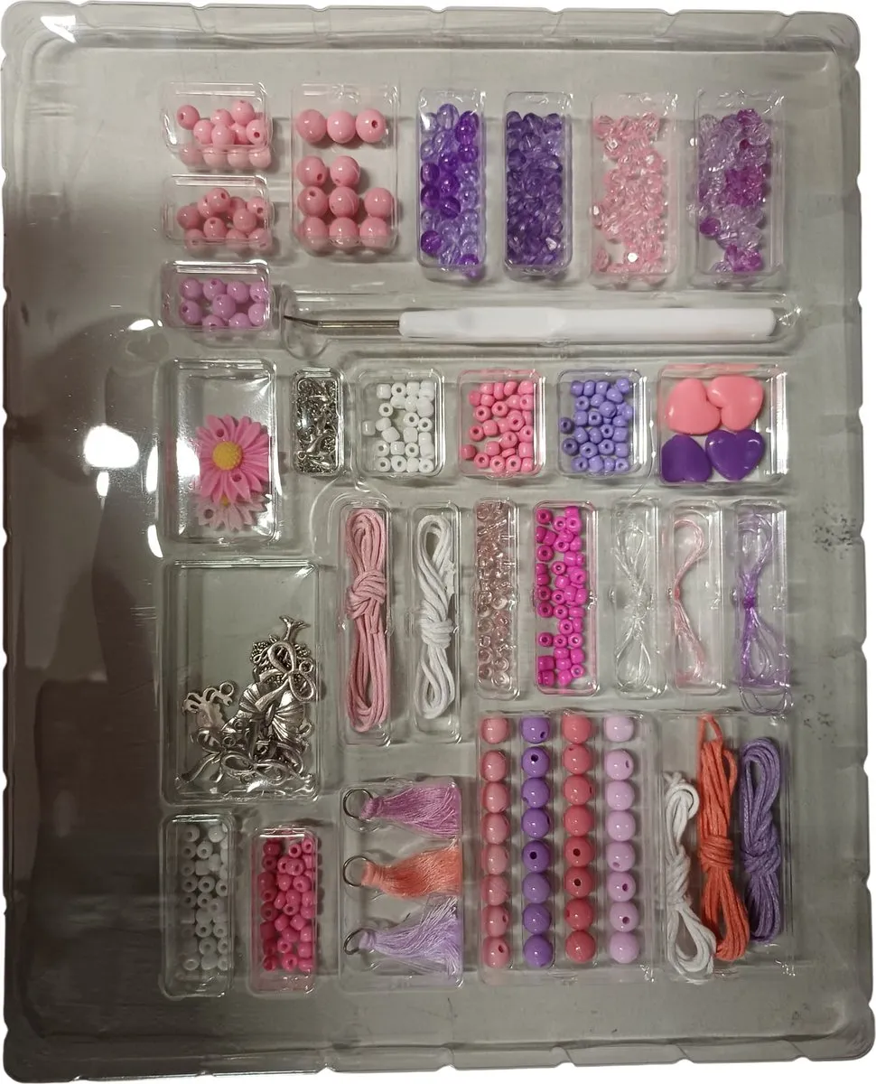 Eddy Toys Sierraden Set Paars - 200 Stuks
